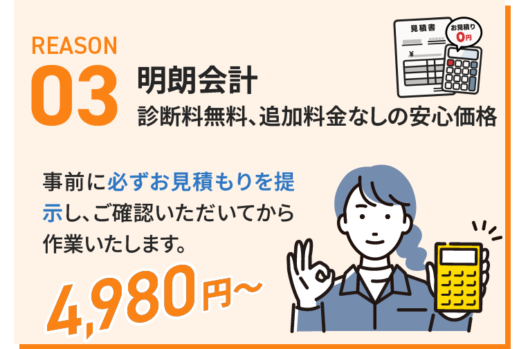 明朗会計の安心価格