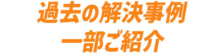 過去の解決事例を一部ご紹介