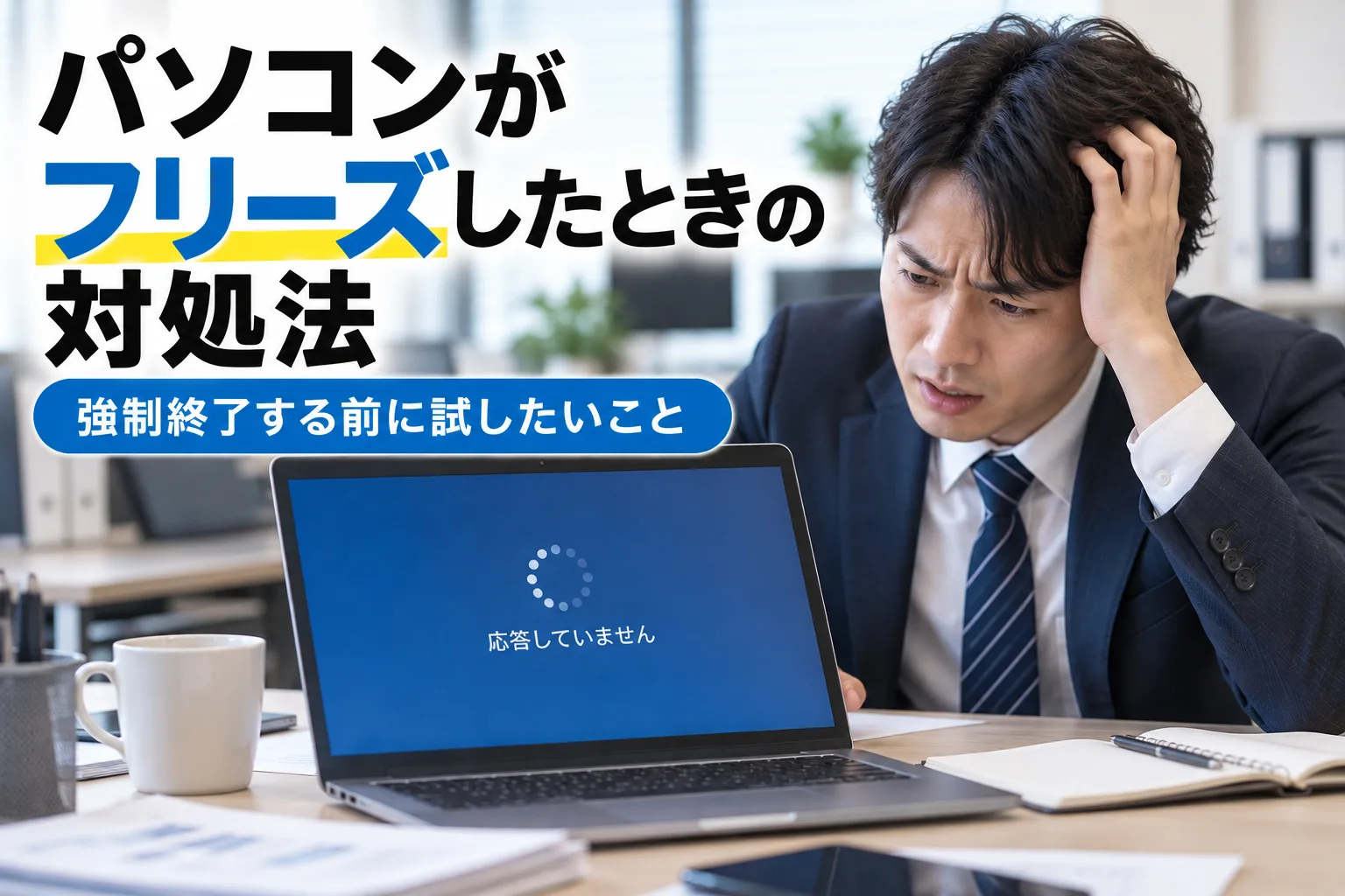 パソコンがフリーズした際の対処法をご紹介します