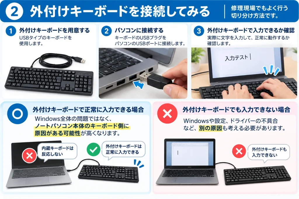 外付けキーボードを接続してみる