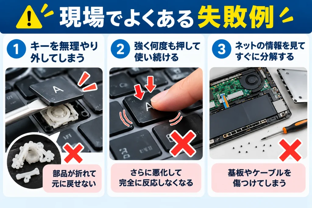 キーを無理やり外してしまう