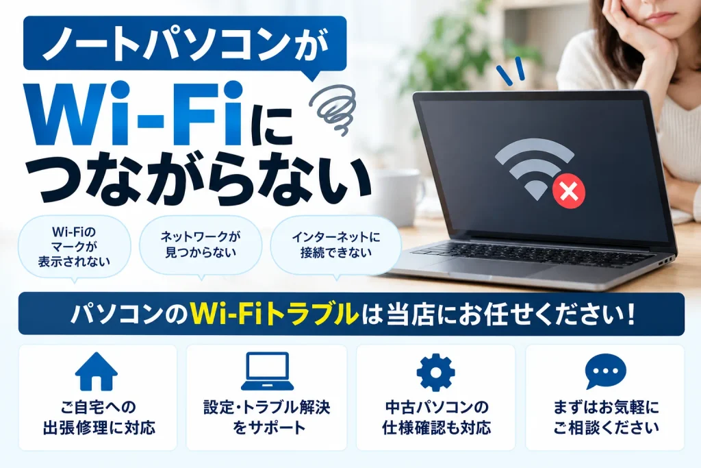 東芝の中古ノートパソコンがWi-Fiにつながらない