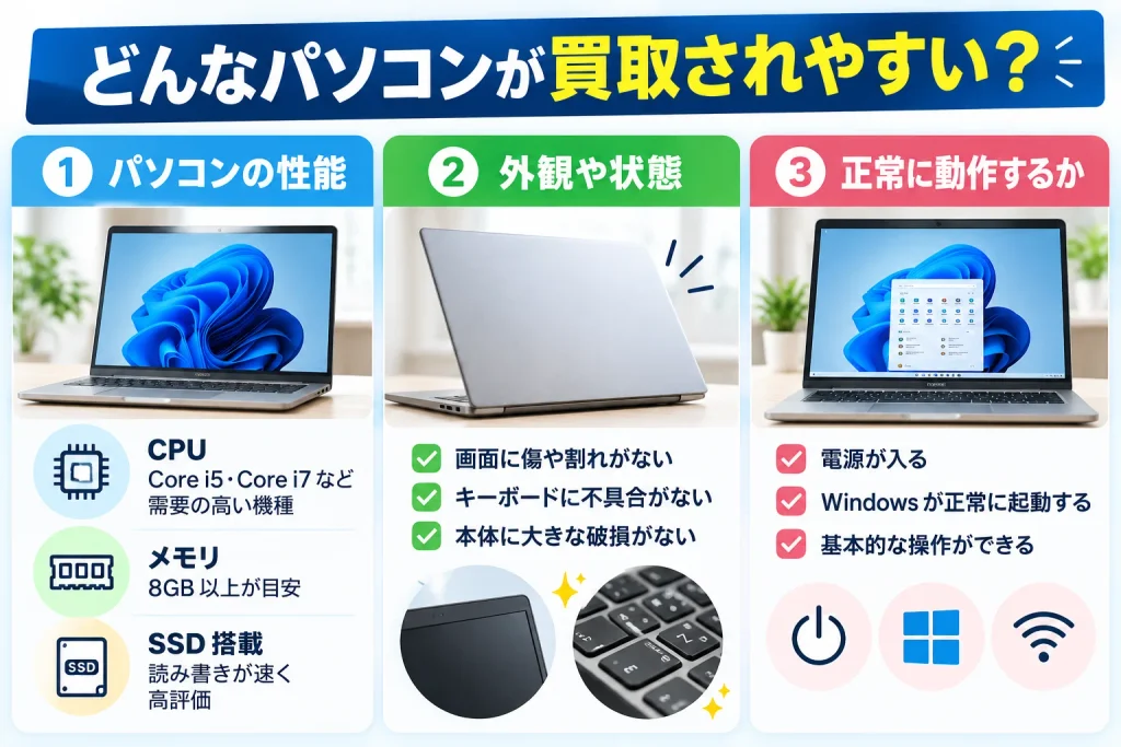 どんなパソコンが買取されやすい?